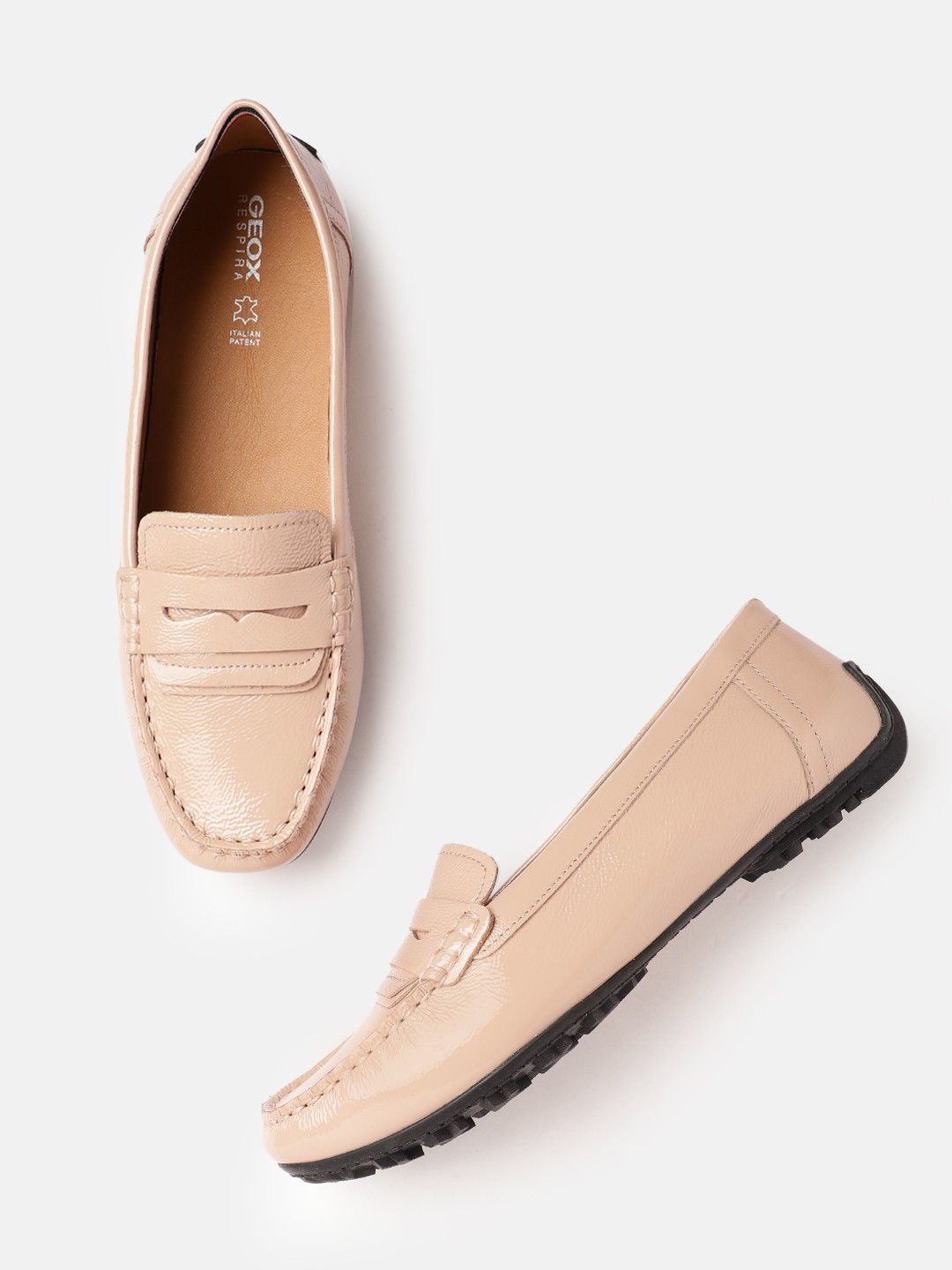 Buy Geox U Kosmopolis+Grip Women Textured Leather Moccasins - Casual ...