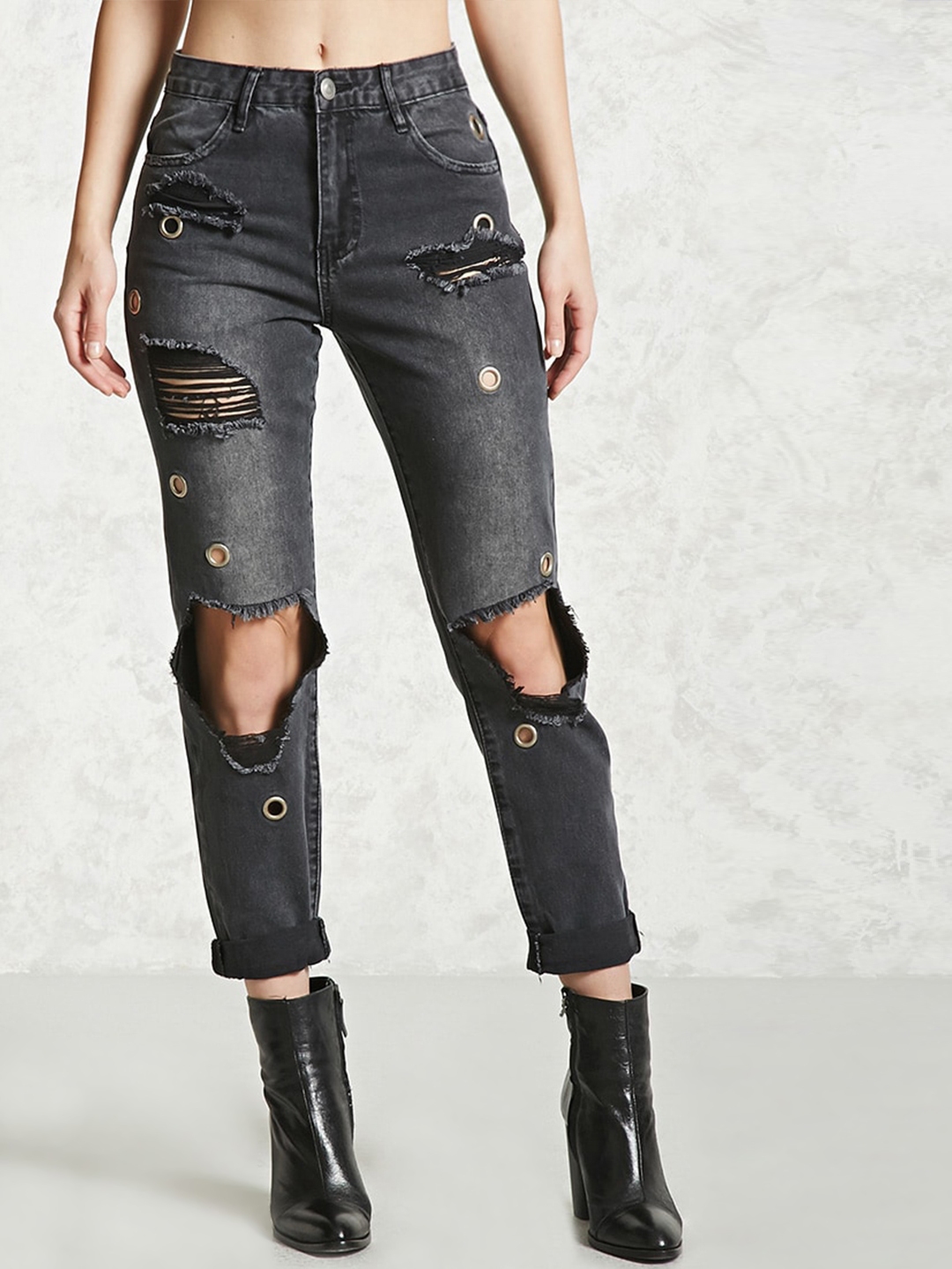 highly distressed jeans womens