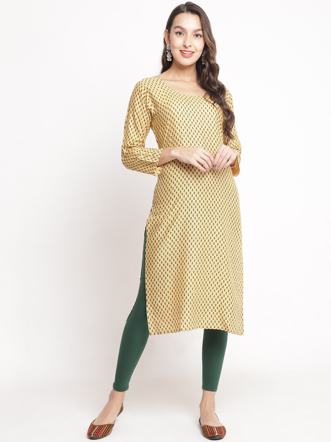 Buy Jinfo Ethnic Motif Printed Straight Kurta With Leggings Kurta