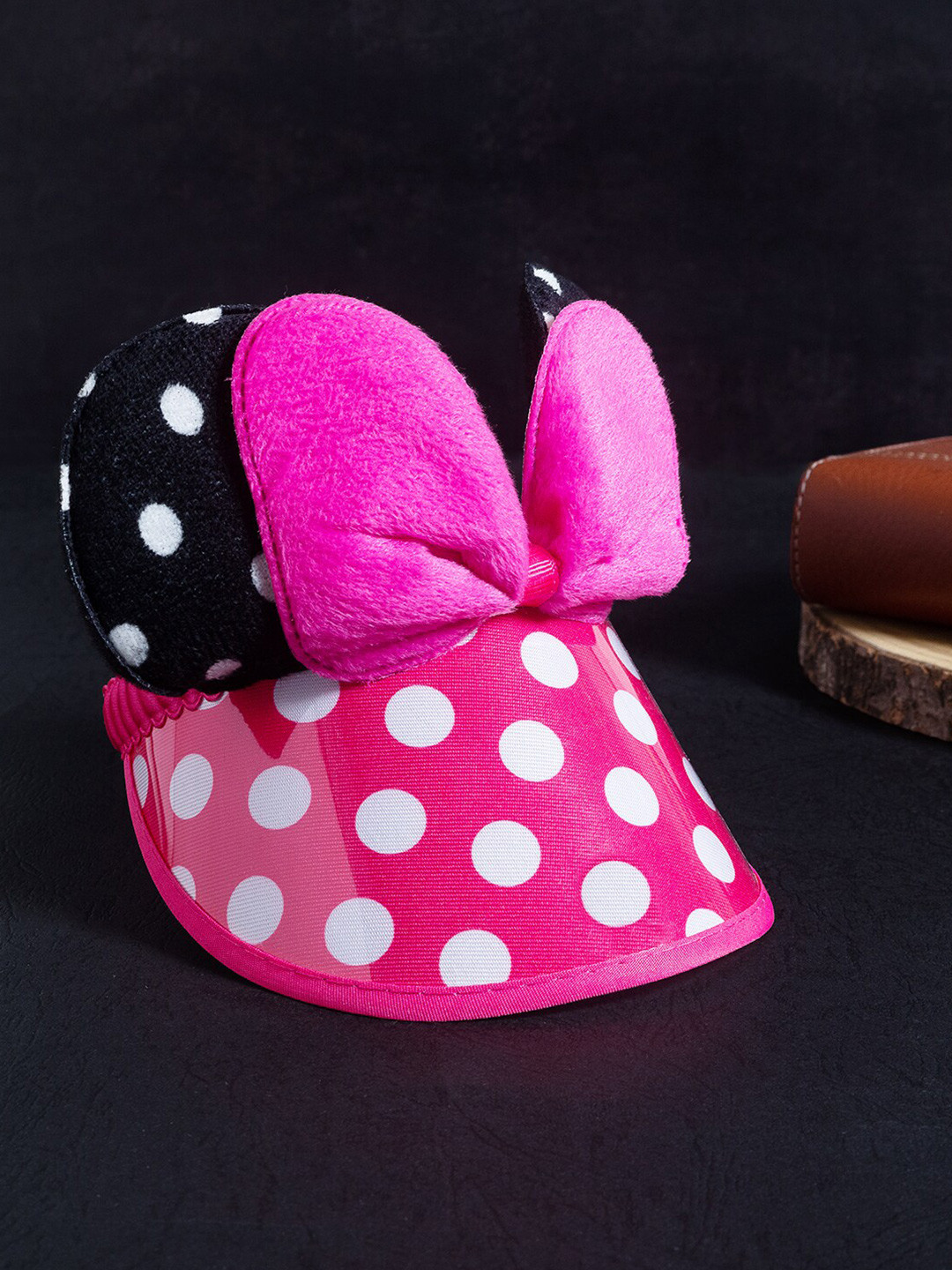 Buy Golden Peacock Girls Mickey Mouse Polka Dots Printed Visor Cap ...