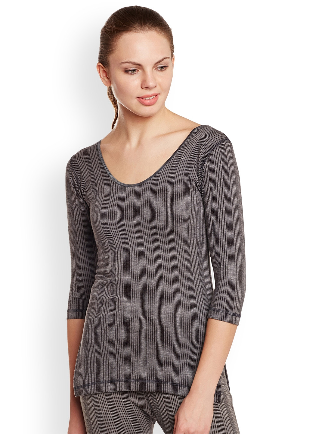 Buy VIMAL Grey Solid Thermal Top Thermal Tops for Women 2222105 Myntra