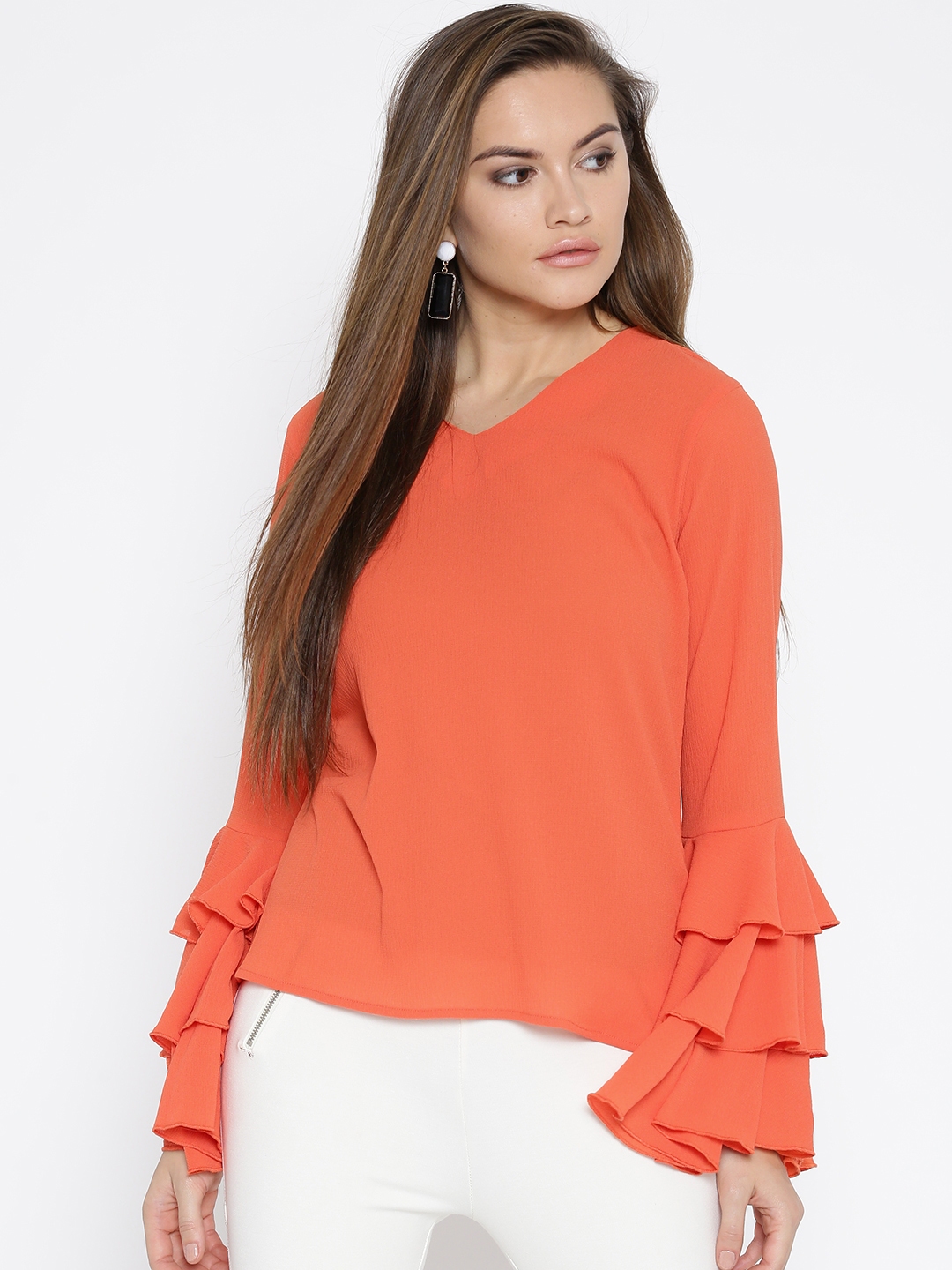 Buy Noi Women Orange Solid Top - Tops for Women 2222406 | Myntra