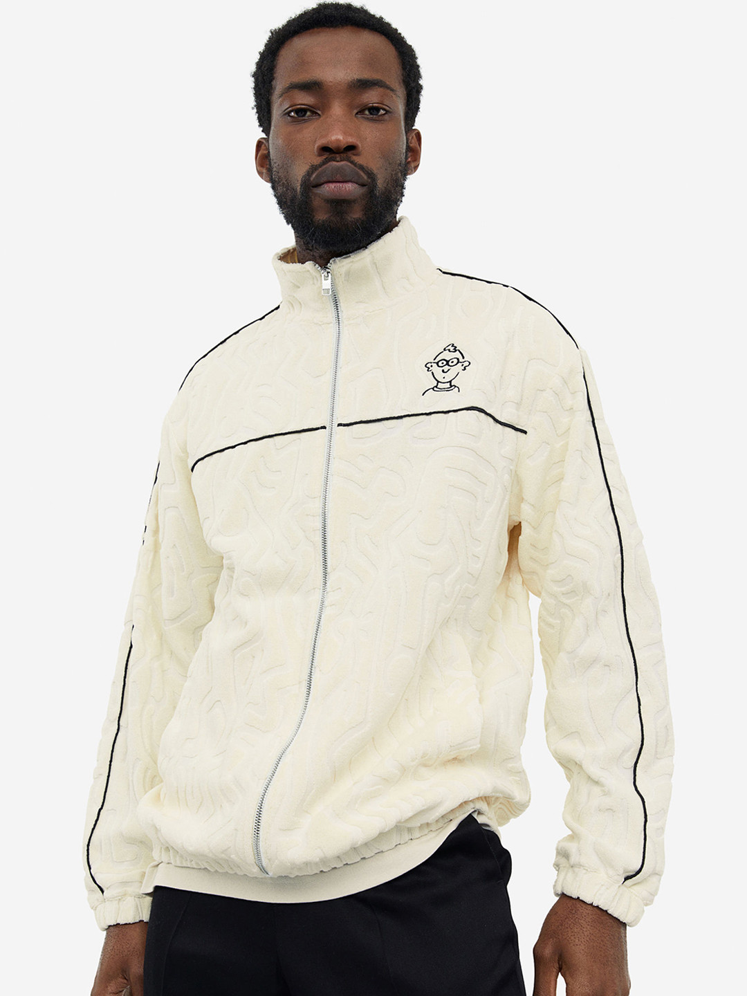 Buy H&M Men Relaxed Fit Terry Track Jacket Jackets for Men 22235938