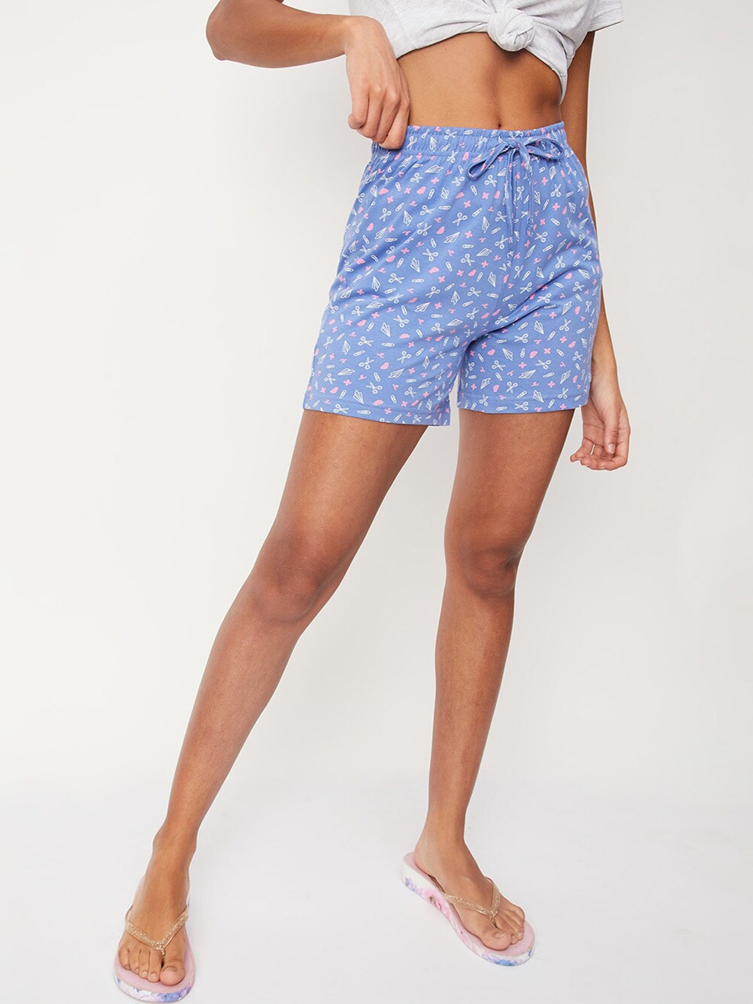 Buy Max Women Printed Cotton Mid Rise Inner Elastic Lounge Shorts - Lounge Shorts for Women ...