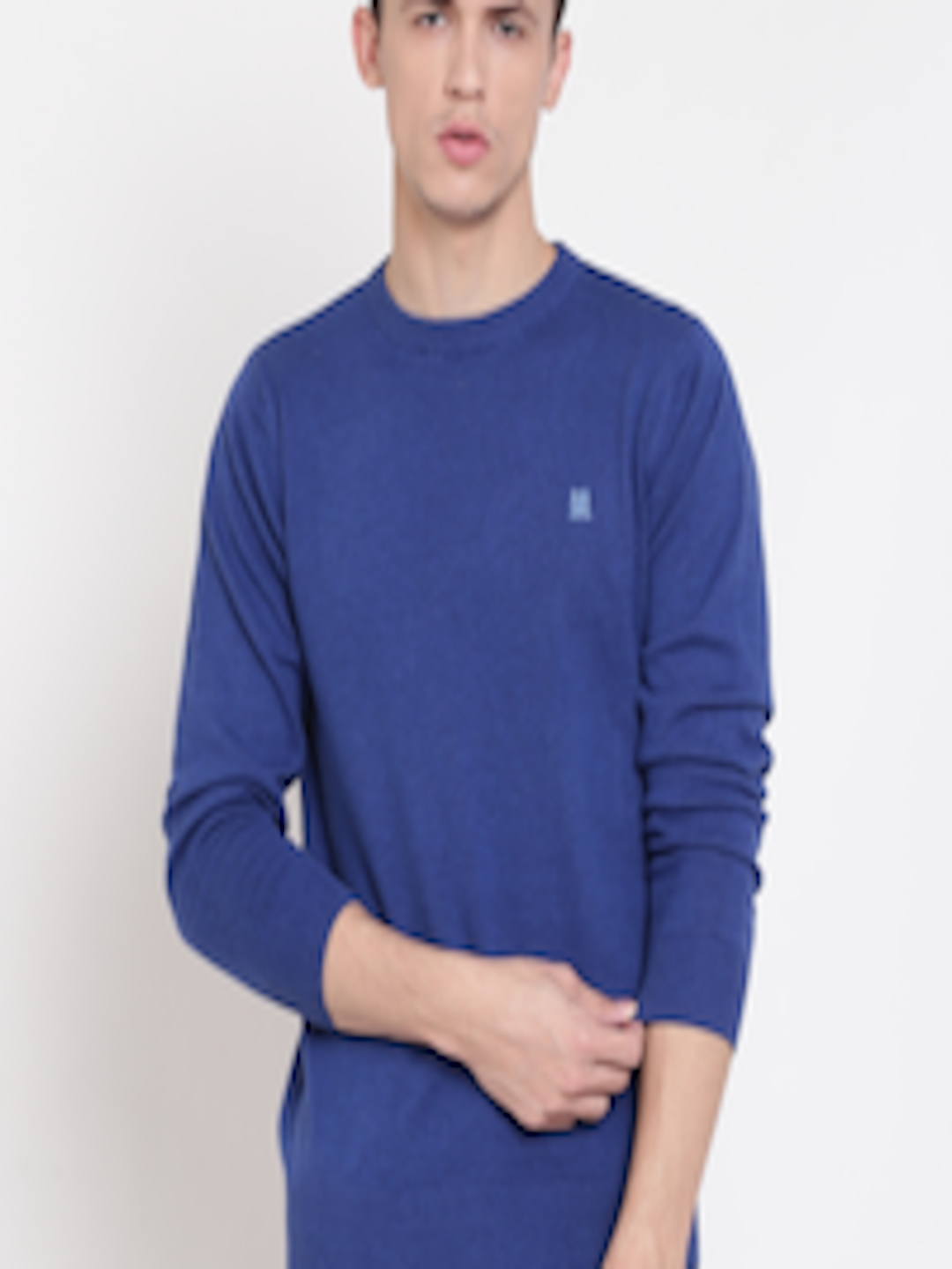 Buy Monte Carlo Men Blue Solid Sweater - Sweaters for Men 2224110 | Myntra