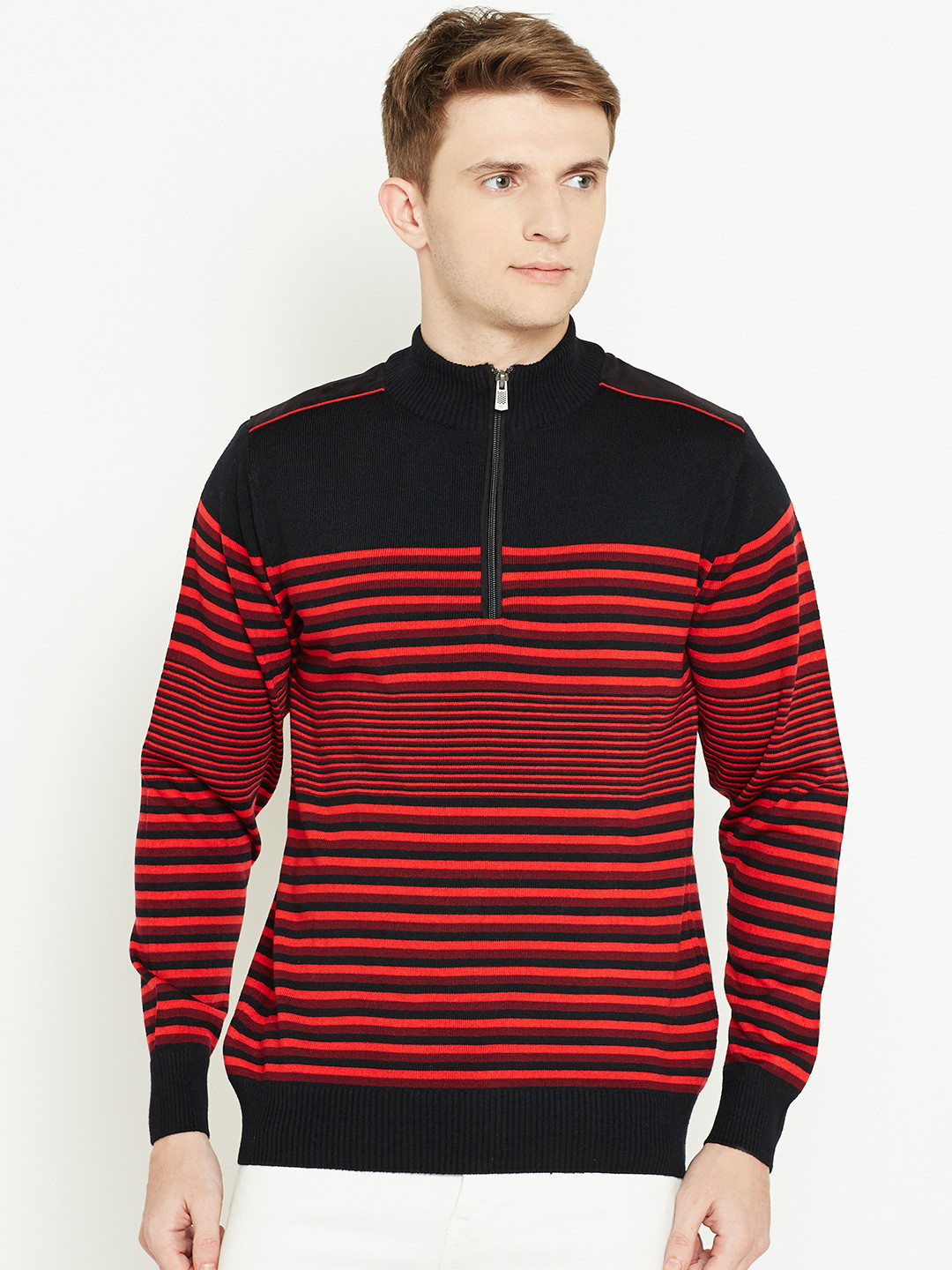 Oversized Sweater Black And Red Striped Sweater Mens Hangjia Black Red Striped Sweaters Men Oversized Ripped