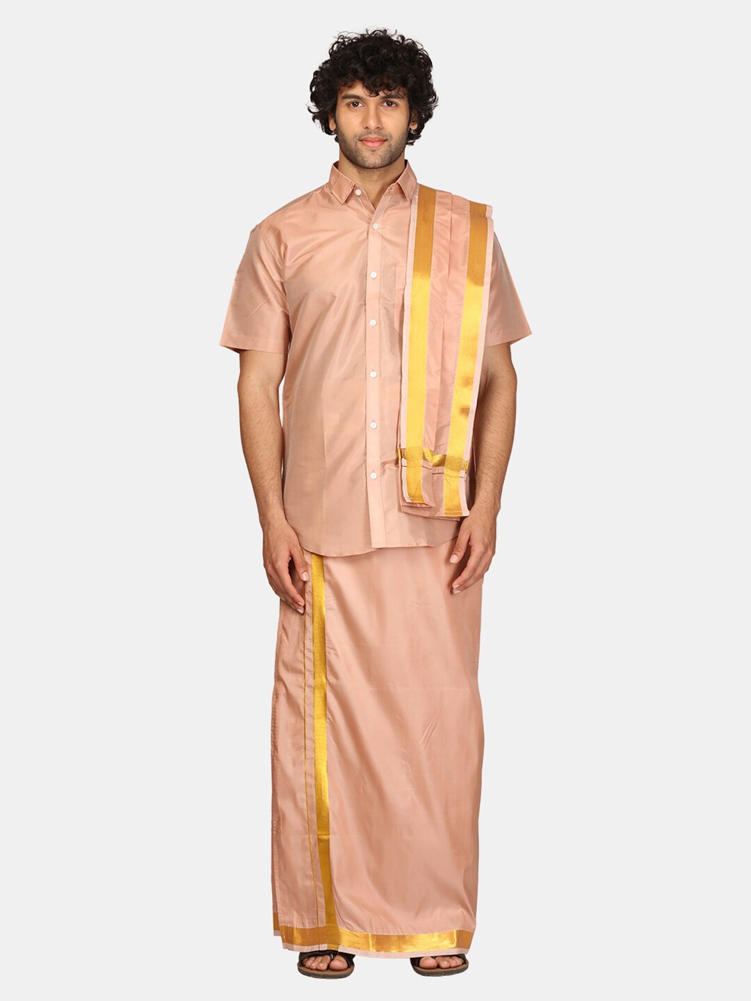 Buy Sethukrishna Men Vesti & Shirt With Angavastram Set - Clothing Set ...