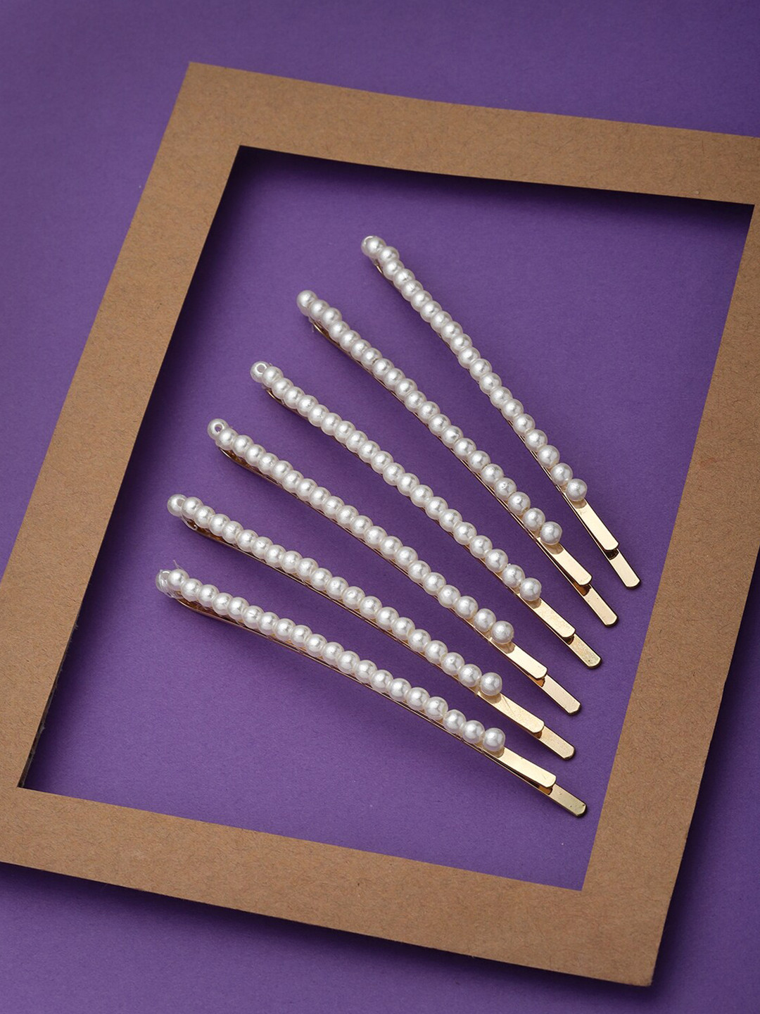 Buy VOGUE PANASH Women Set Of 6 Gold Plated Bumpit Hair Pin Hair Accessory for Women 22245338