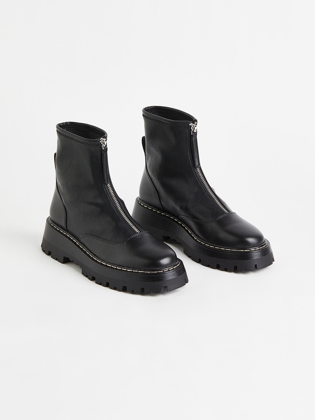 Buy H&M Women Chunky Zip Front Boots Boots for Women 22255338 Myntra