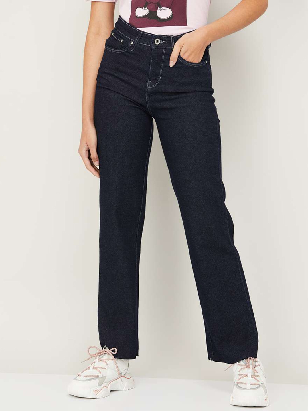 Buy Xpose Women Comfort Wide Leg High Rise Stretchable Jeans - Jeans ...