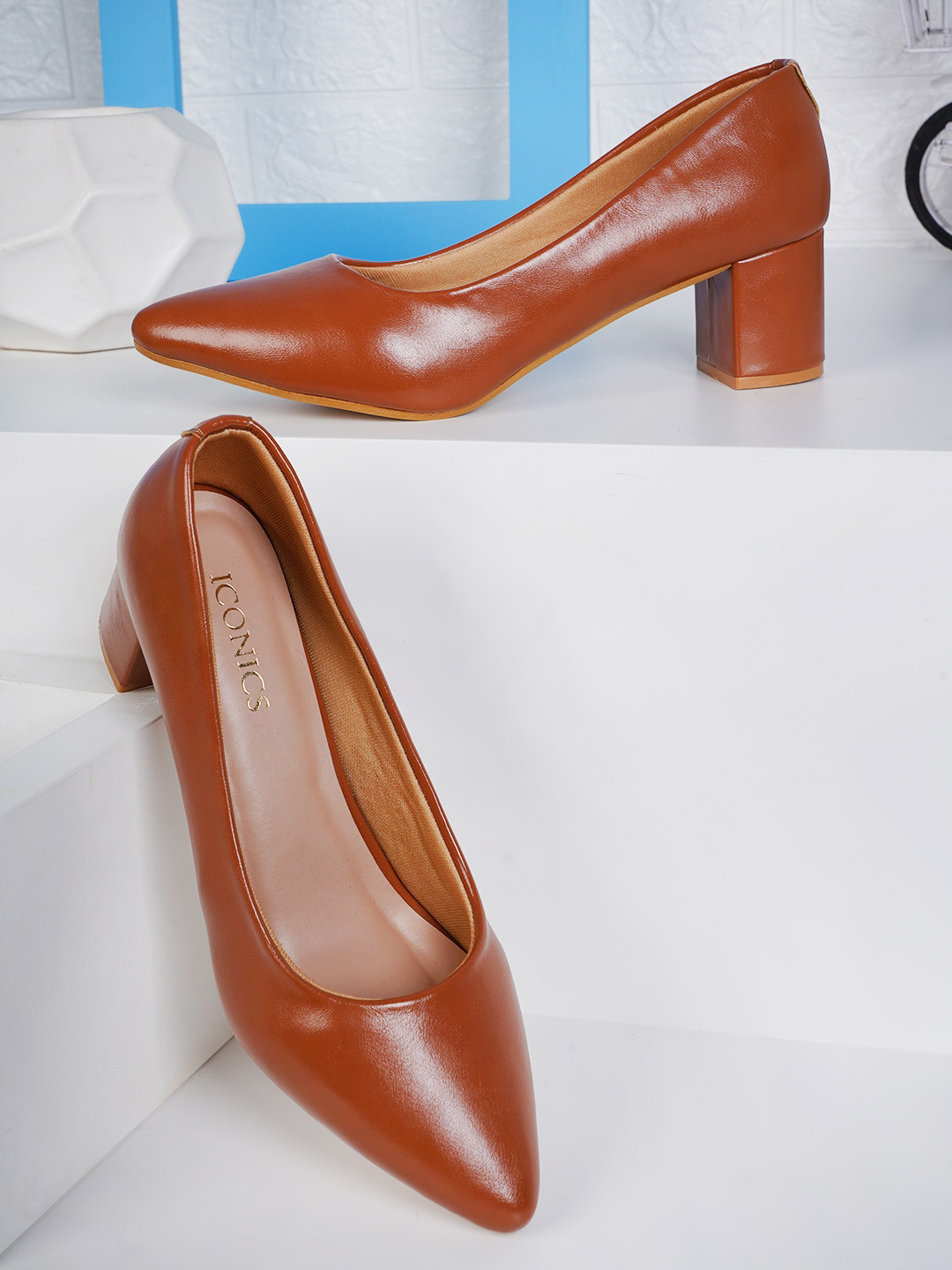 block pointed toe heels