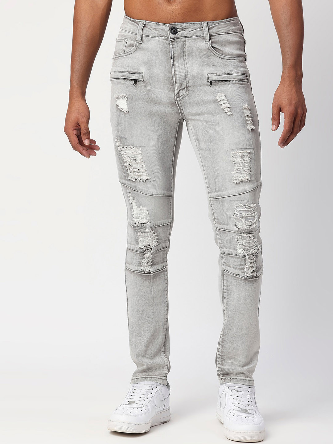Buy WAIMEA Men Skinny Fit Highly Distressed Heavy Fade Stretchable