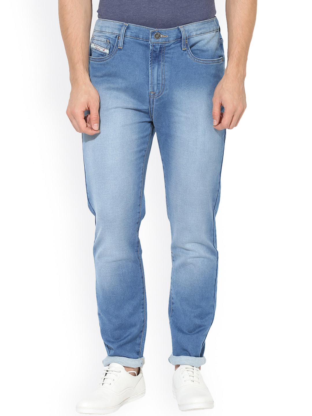 Buy Red Tape Men Blue Slim Fit Mid Rise Clean Look Stretchable Jeans