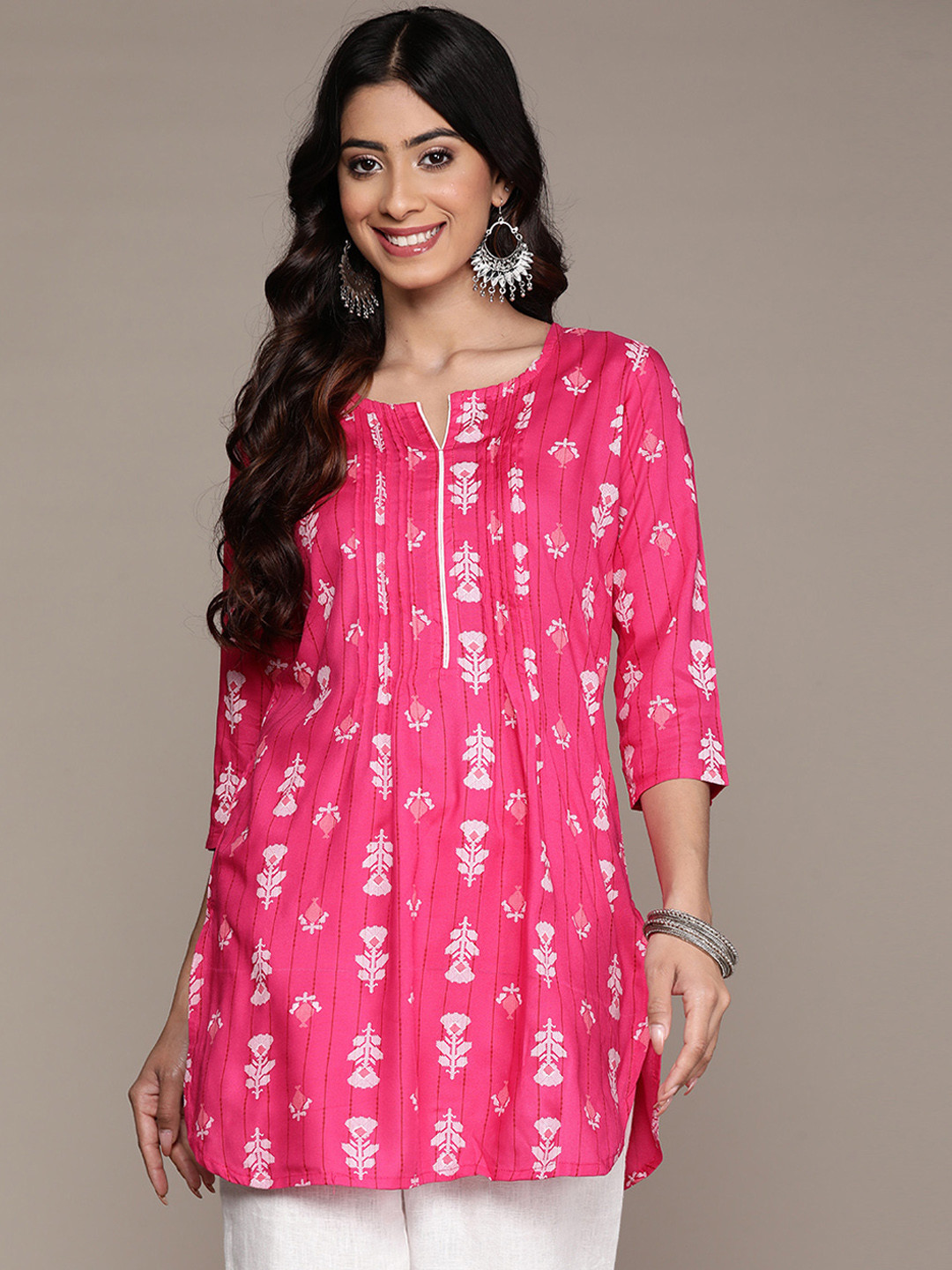 Buy Anubhutee Floral Printed Pleated Kurti Kurtis for Women 22289930