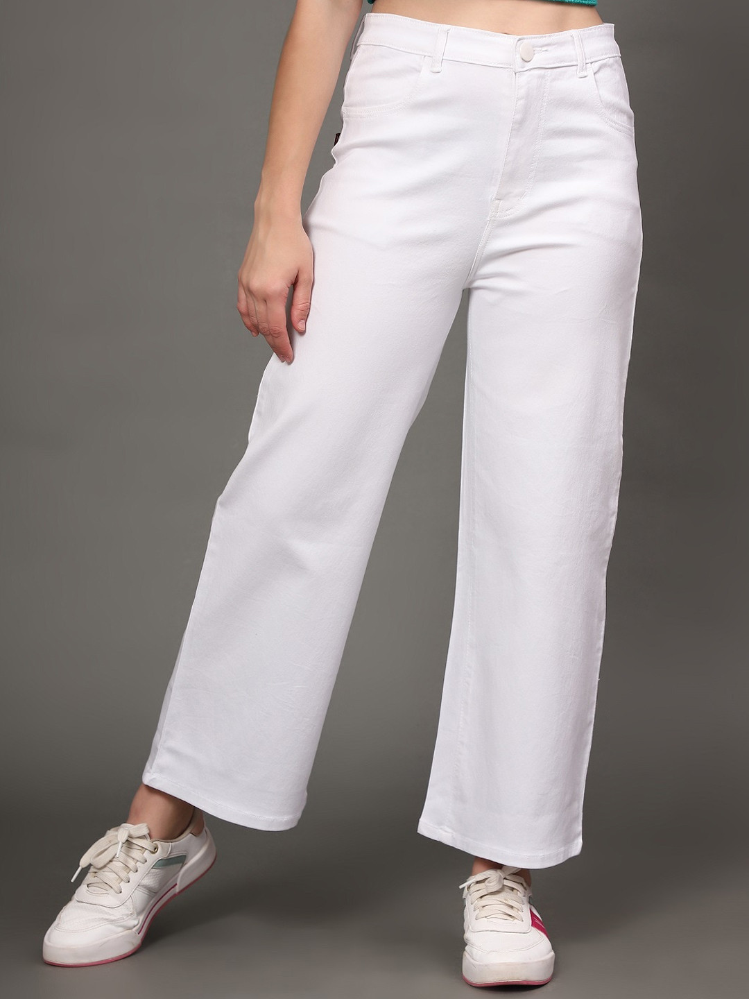 Buy AngelFab Women Jean Wide Leg High Rise Cotton Jeans Jeans for