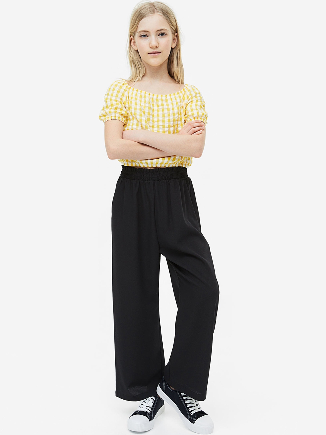 Buy H&M Girls Wide Trousers - Trousers for Girls 22311846 | Myntra