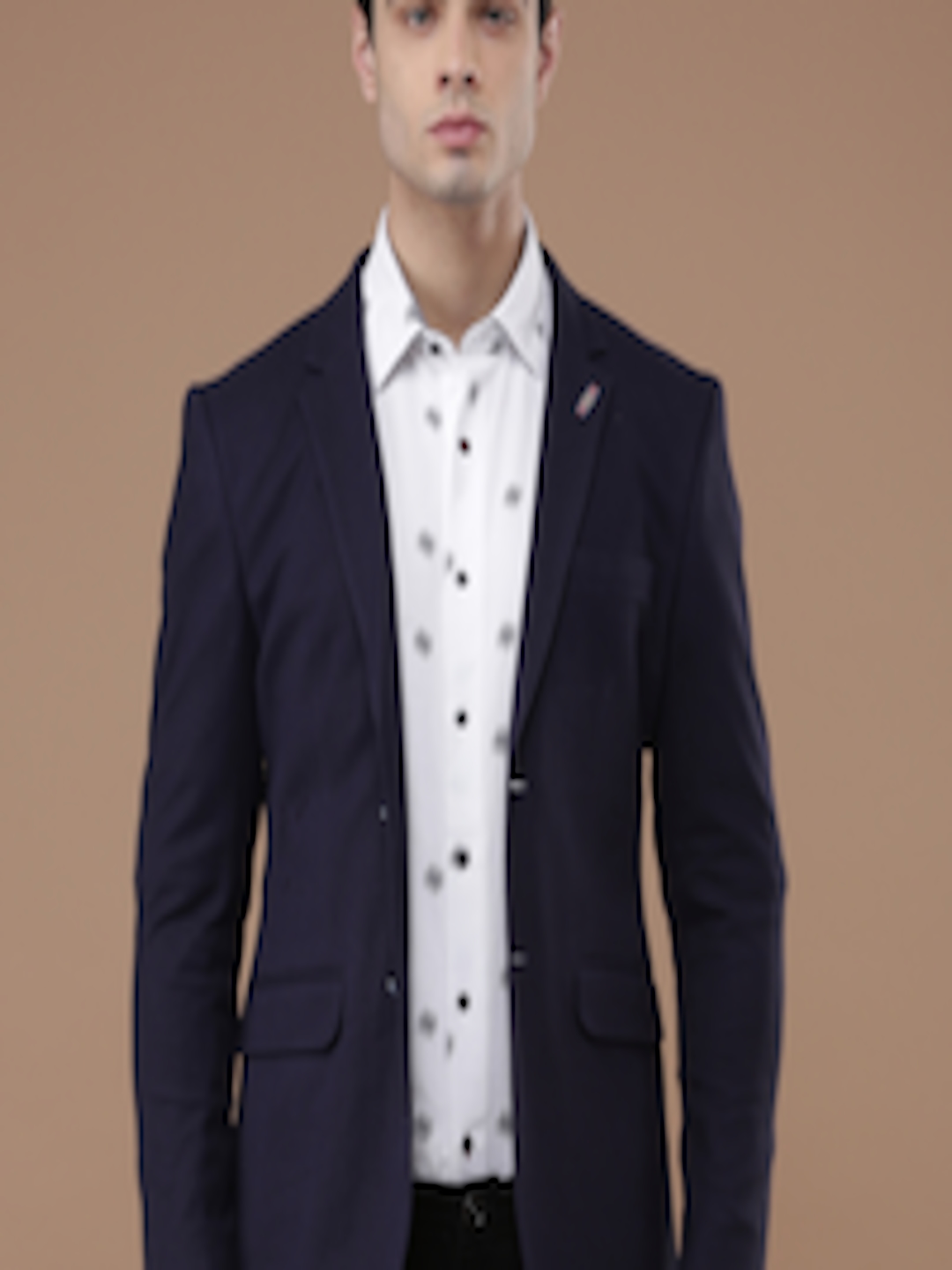 Buy Louis Philippe Sport Blue Self Design Slim John Fit Single Breasted Formal Blazer - Blazers ...