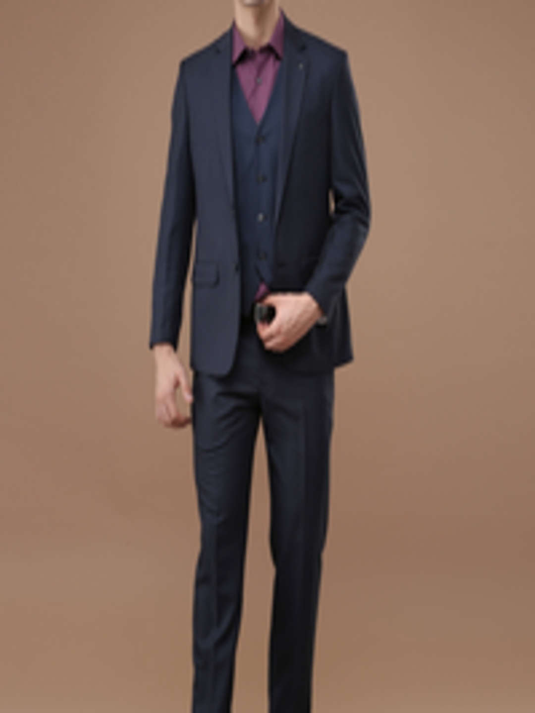 Buy Louis Philippe Navy Patterned Formal Suit - Suits for Men 2231410 | Myntra