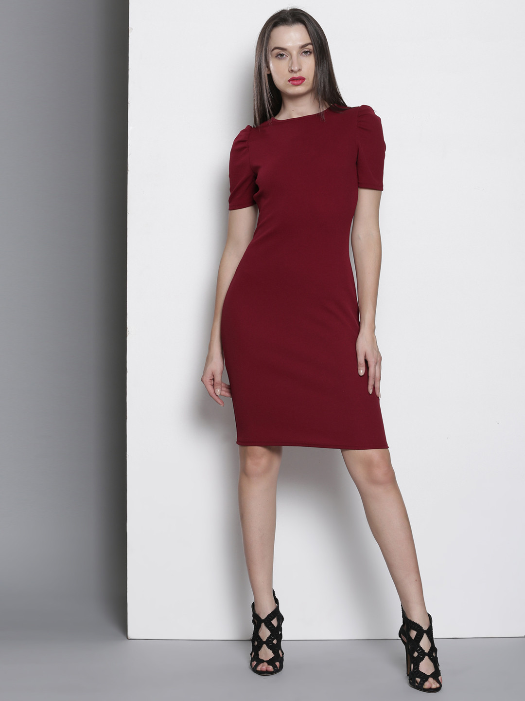 Buy DOROTHY PERKINS Women Burgundy Solid Sheath Dress Dresses for