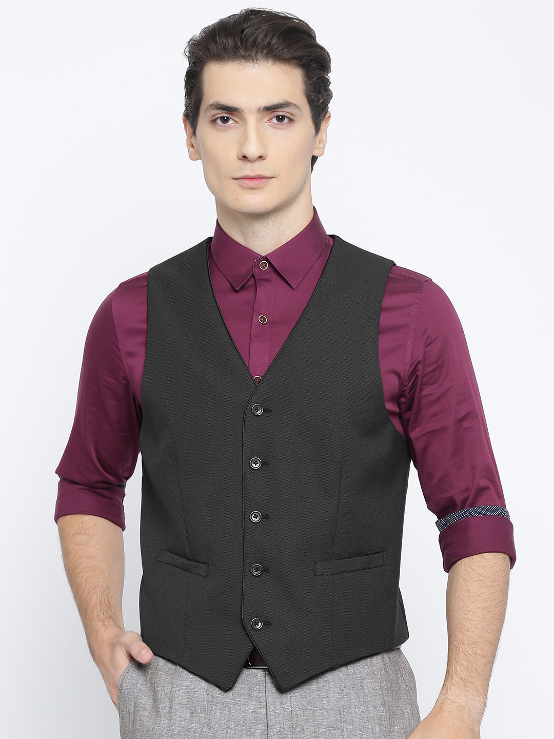 Buy Theme Men Black Waistcoat Waistcoat for Men 2231820 Myntra