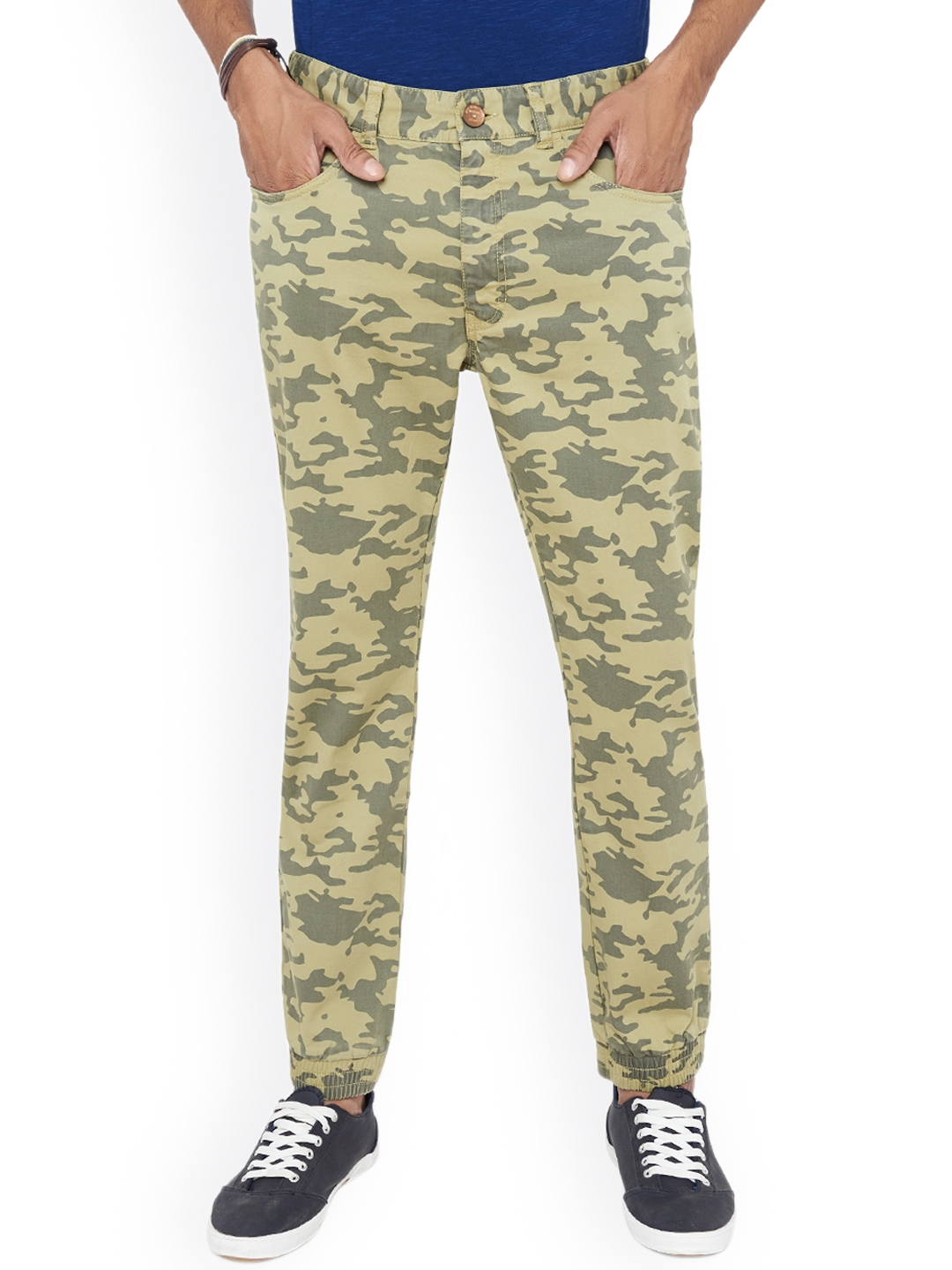 khaki smart joggers