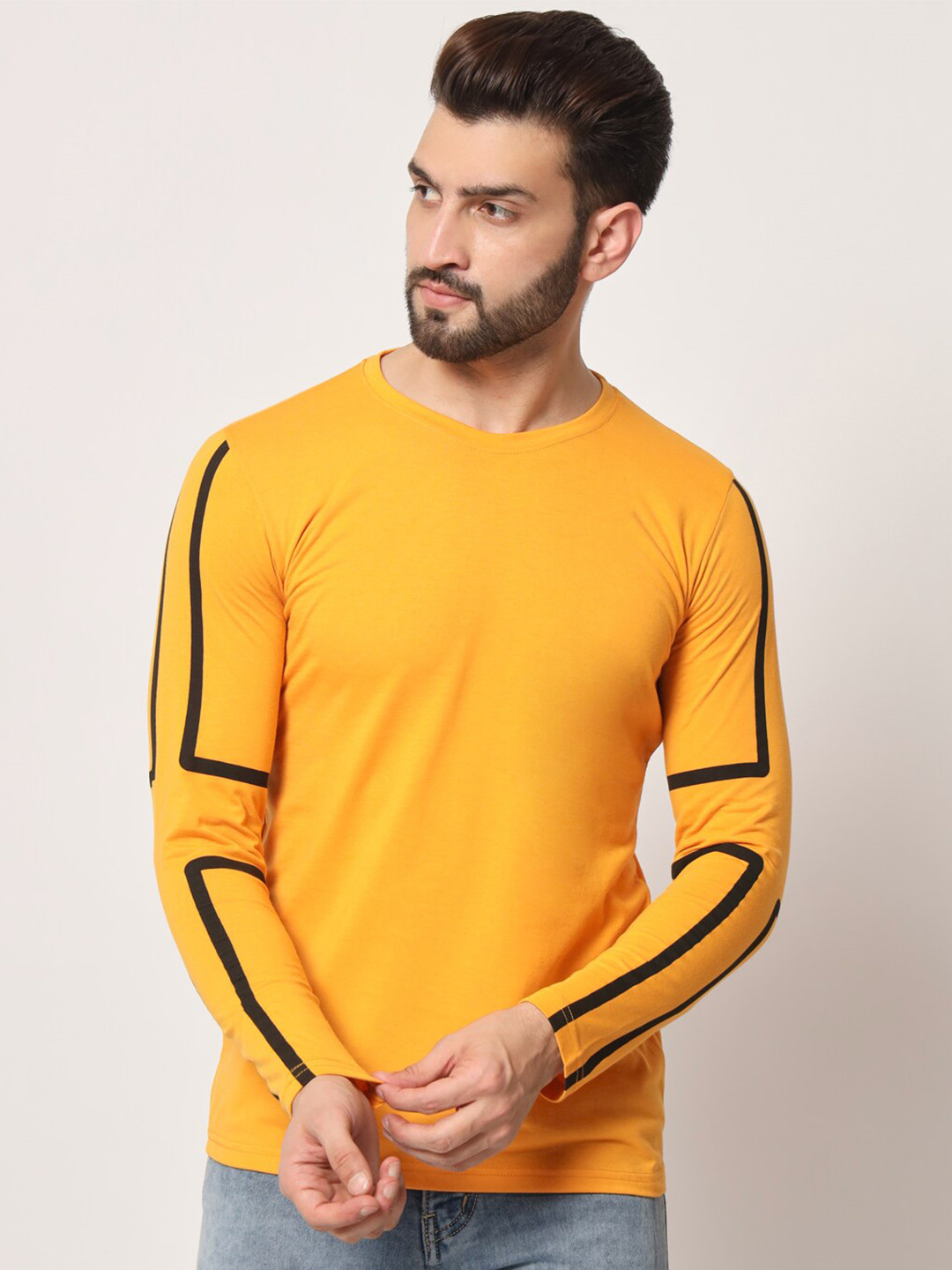 Buy Kushi Flyer Striped Long Sleeve Cotton T Shirt Tshirts for Men