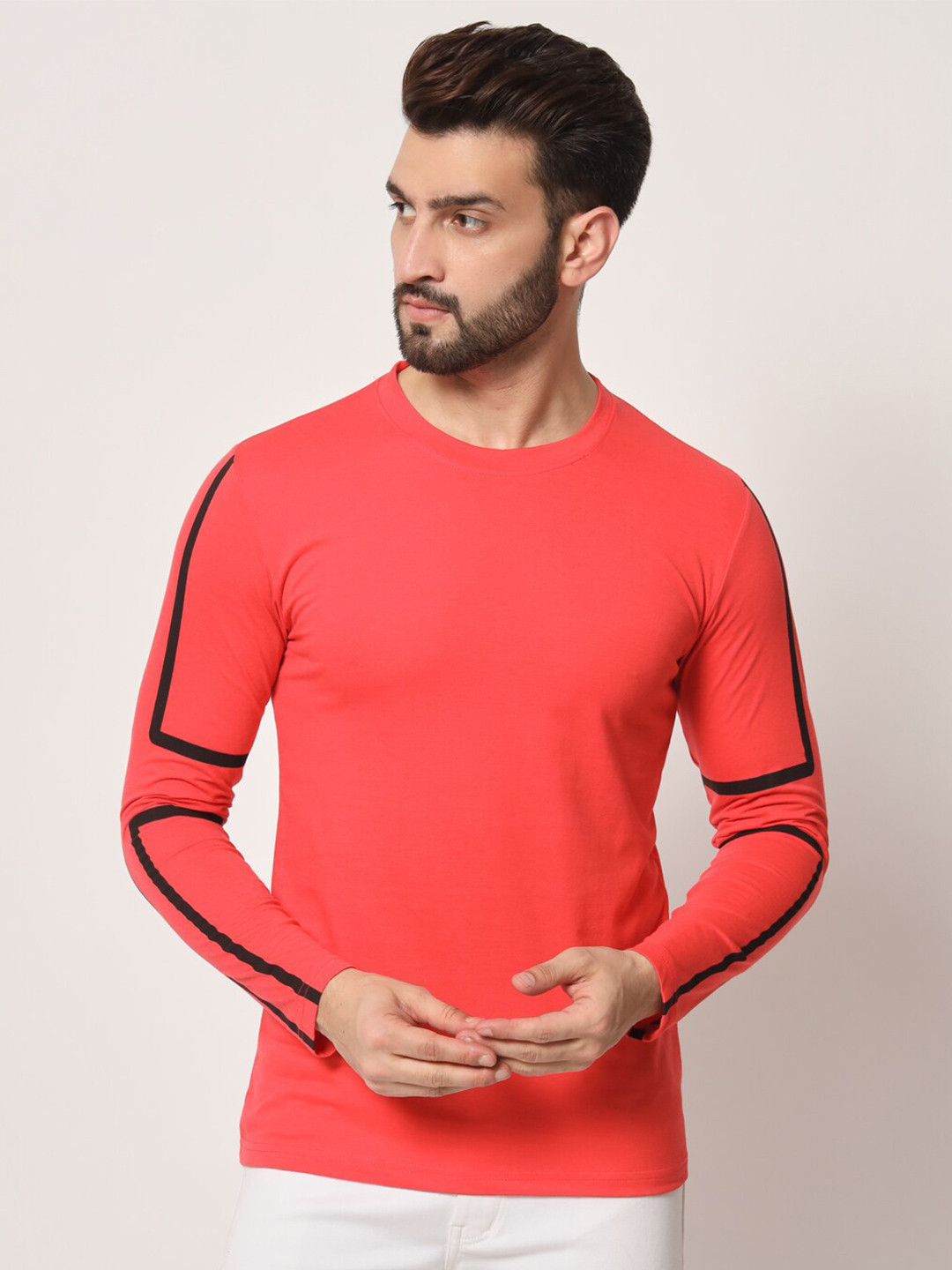 Buy Kushi Flyer Striped Long Sleeve Cotton T Shirt Tshirts for Men