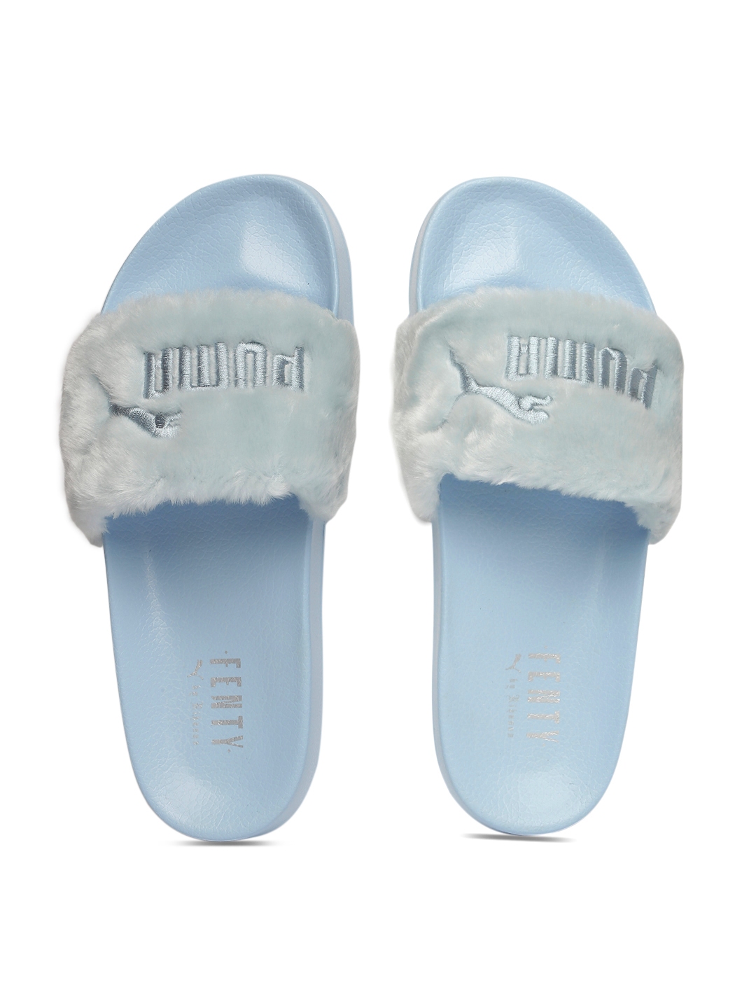 Buy Puma Women Blue Solid Fur Slide Slip On Flip Flops - Flip Flops for ...