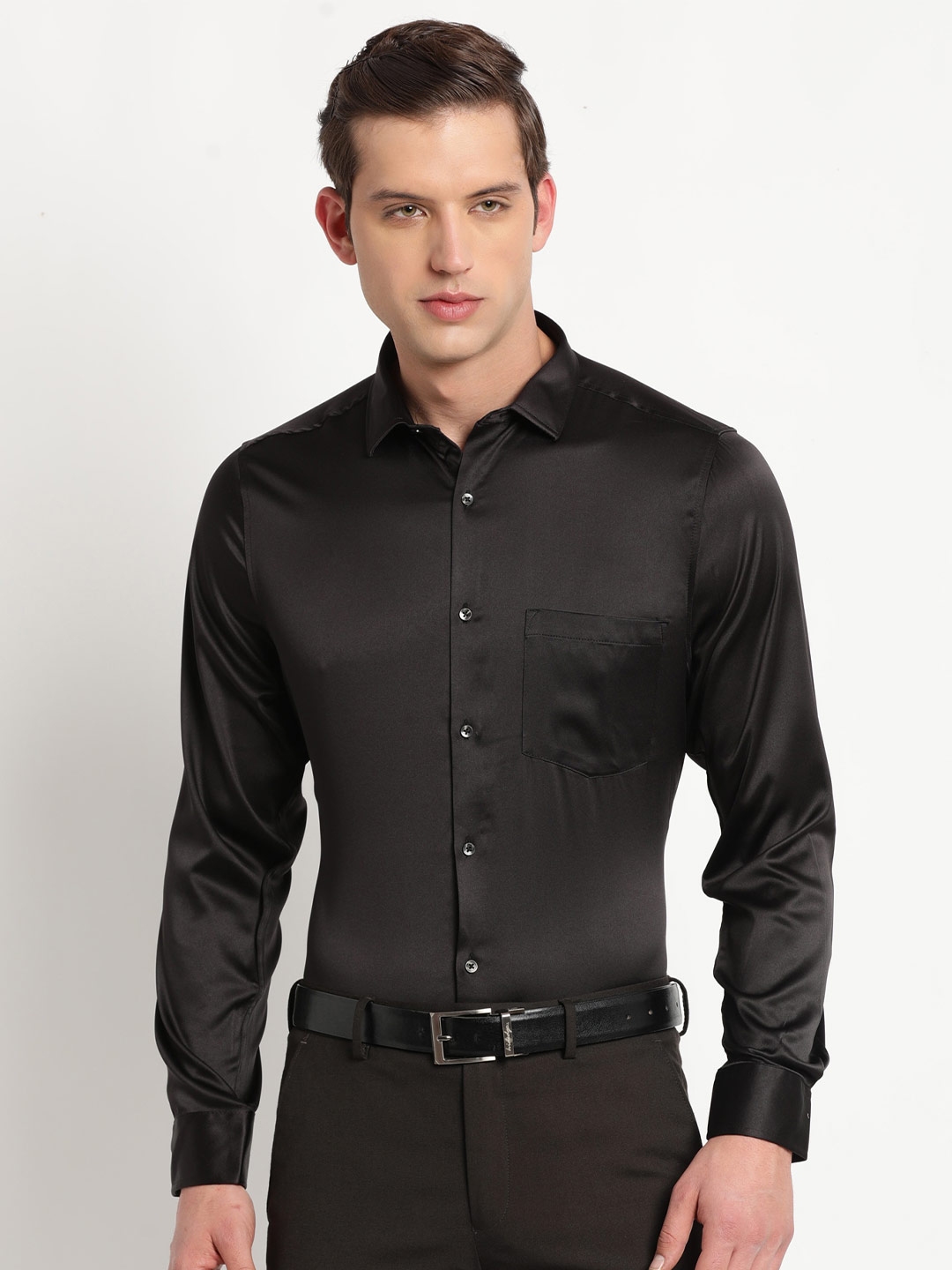 Buy Turtle Spread Collar Satin Slim Fit Party Shirt - Shirts for Men ...