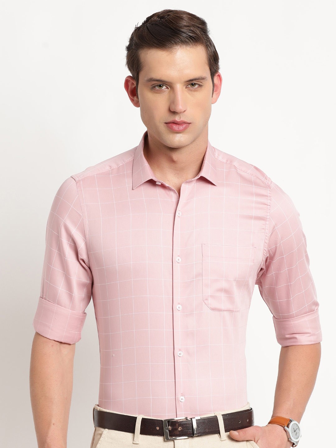 Buy Turtle Checked Pure Cotton Slim Fit Formal Shirt - Shirts for Men ...