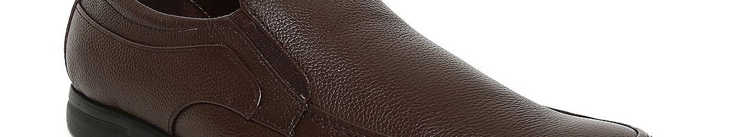 Buy Bata Men Coffee Brown Leather Semiformal Slip Ons - Formal Shoes ...