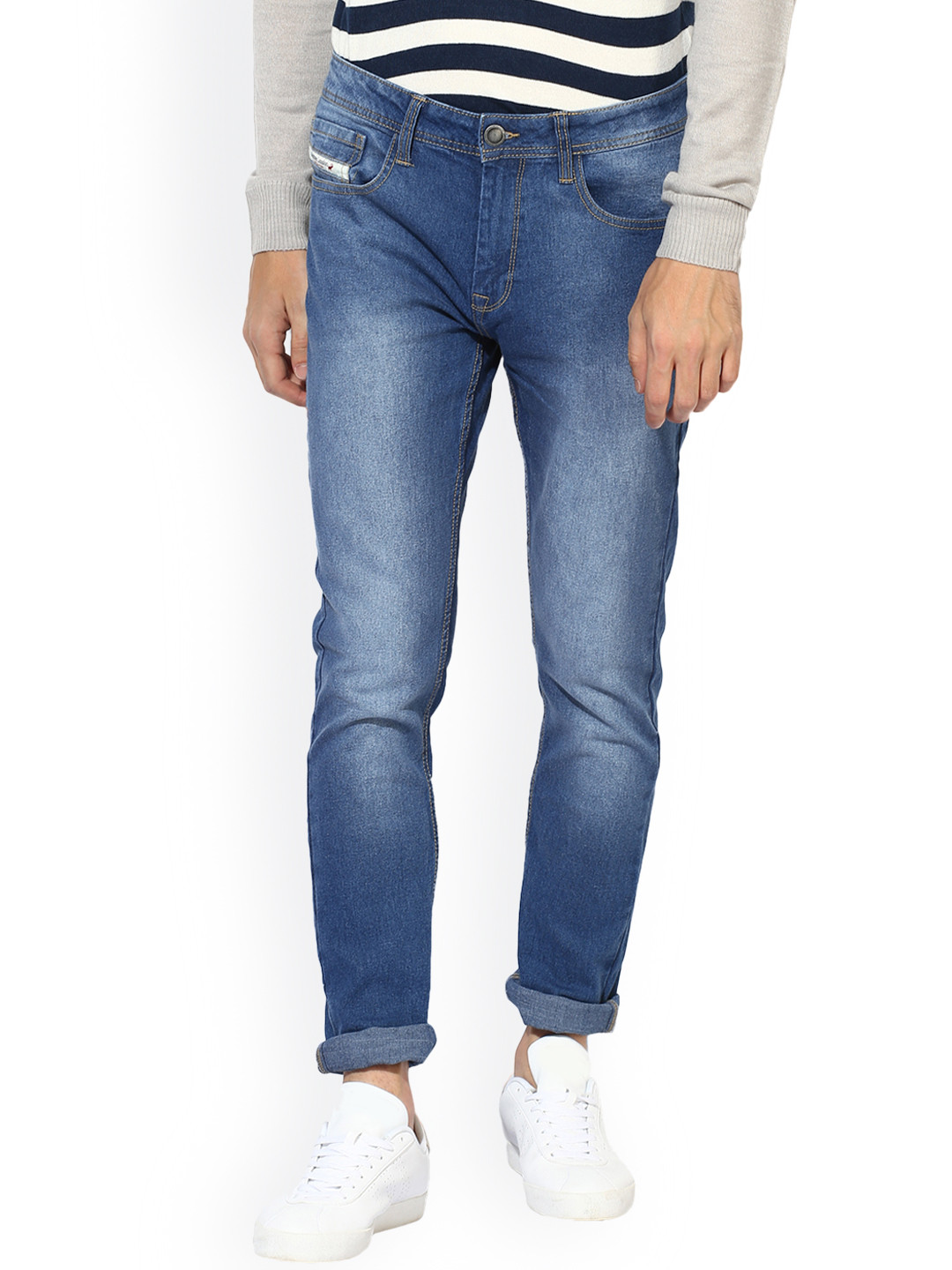 Buy Red Tape Men Blue Slim Fit Mid Rise Clean Look Stretchable Jeans