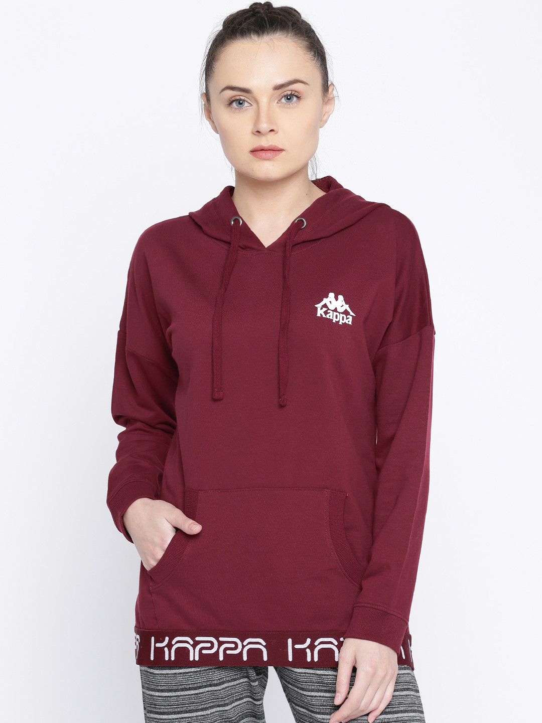kappa hoodie maroon