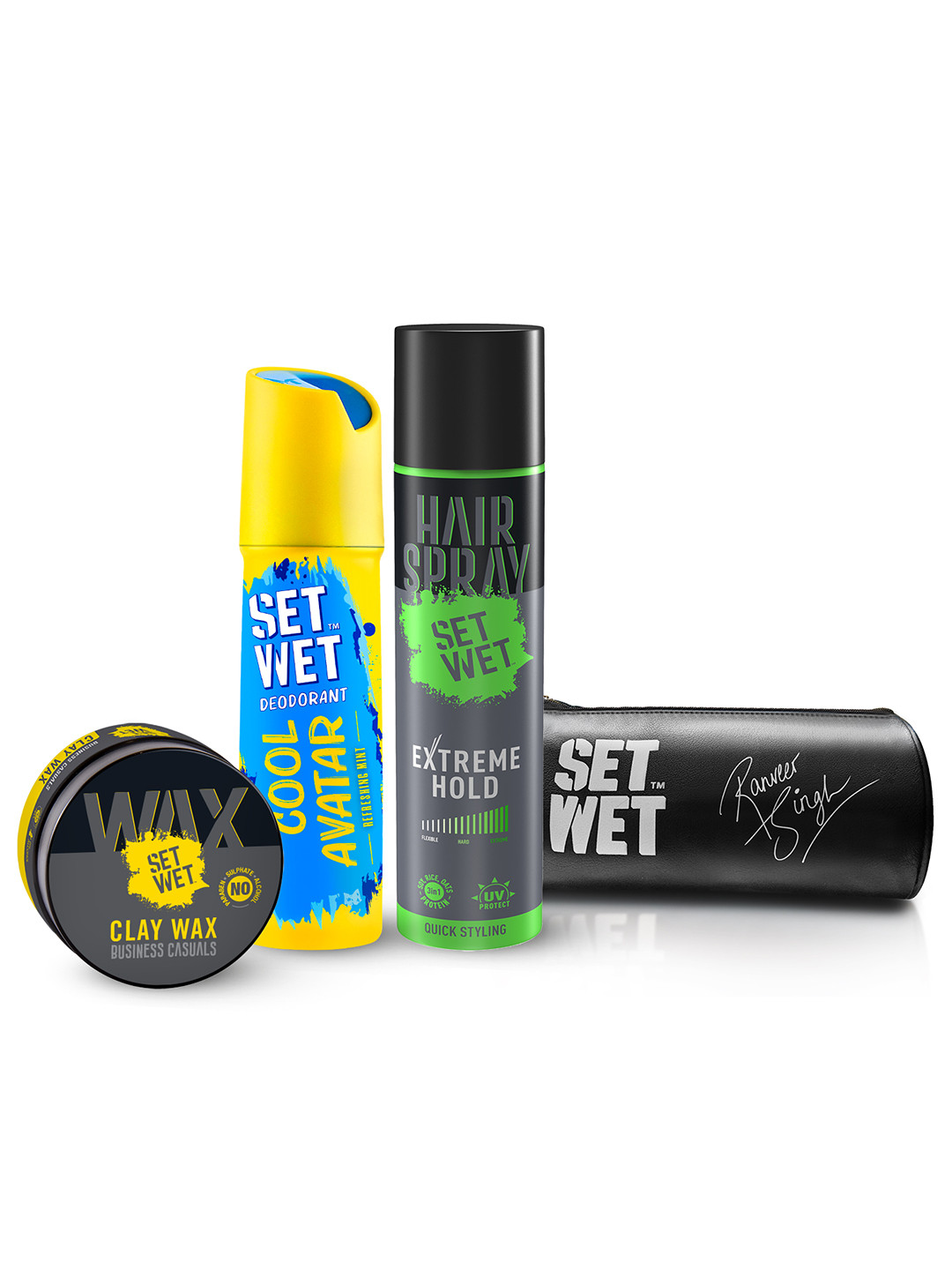 Buy Set Wet Styling Kit Deodorant 150ml + Clay Wax 60g + Hair Spray