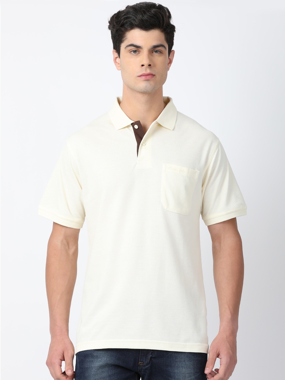 cream mens polo shirt