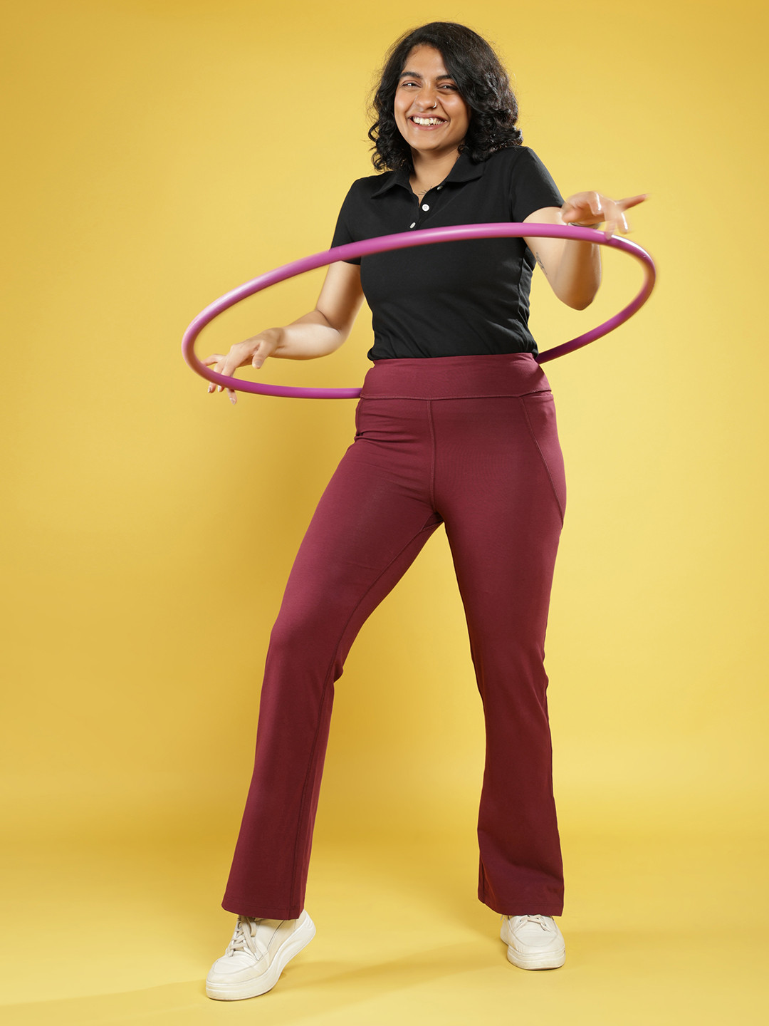 Buy The Groove In Women High Rise Flared Track Pants Tall