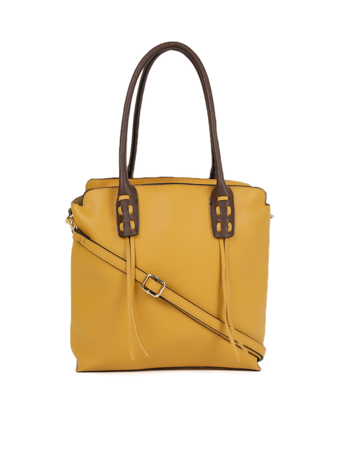 Buy DressBerry Mustard Yellow Solid Shoulder Bag Handbags for Women