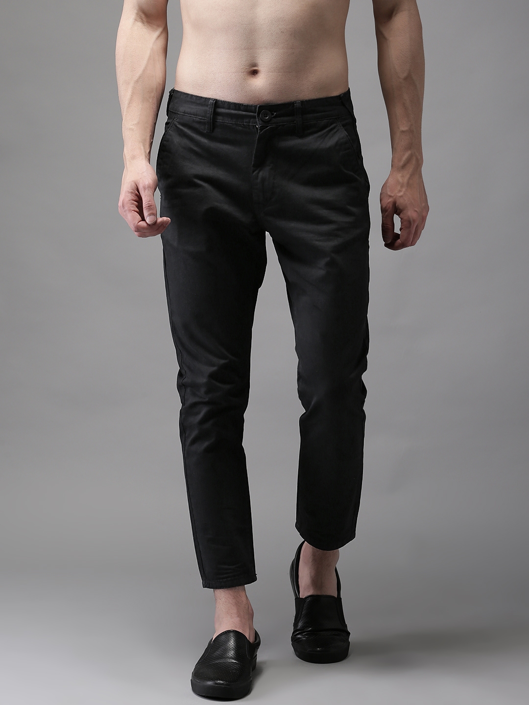mens skinny fit black chinos