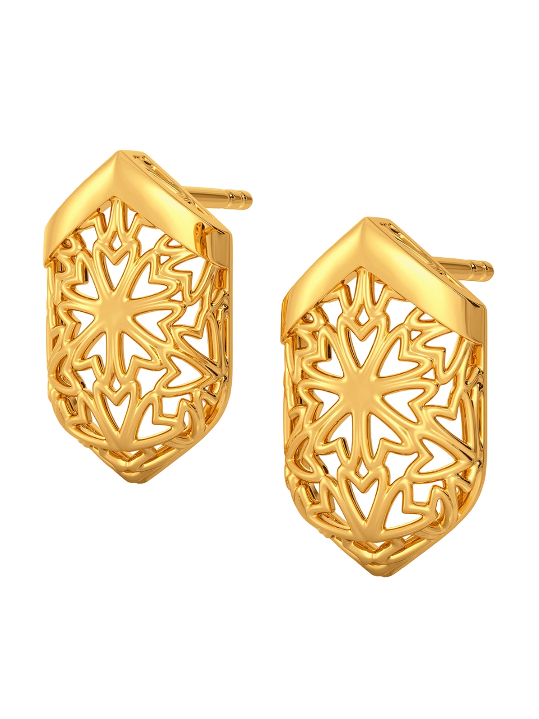 Buy MELORRA Bend A Lace 18KT Gold Stud Earring 2.56gm - Earrings Gold for Women 22383920 | Myntra