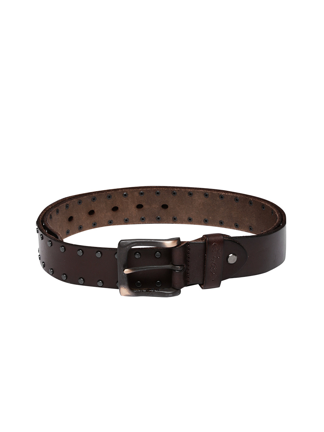 Buy Ed Hardy Men Brown Studded Belt Belts for Men 2238740 Myntra