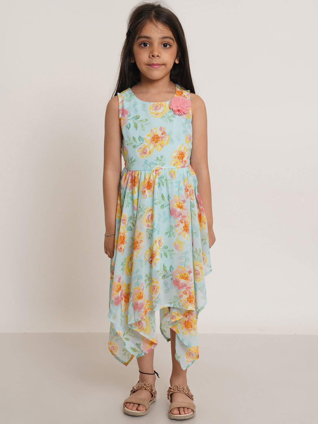 Fit & Flare Floral Print kids Ethnic Dress