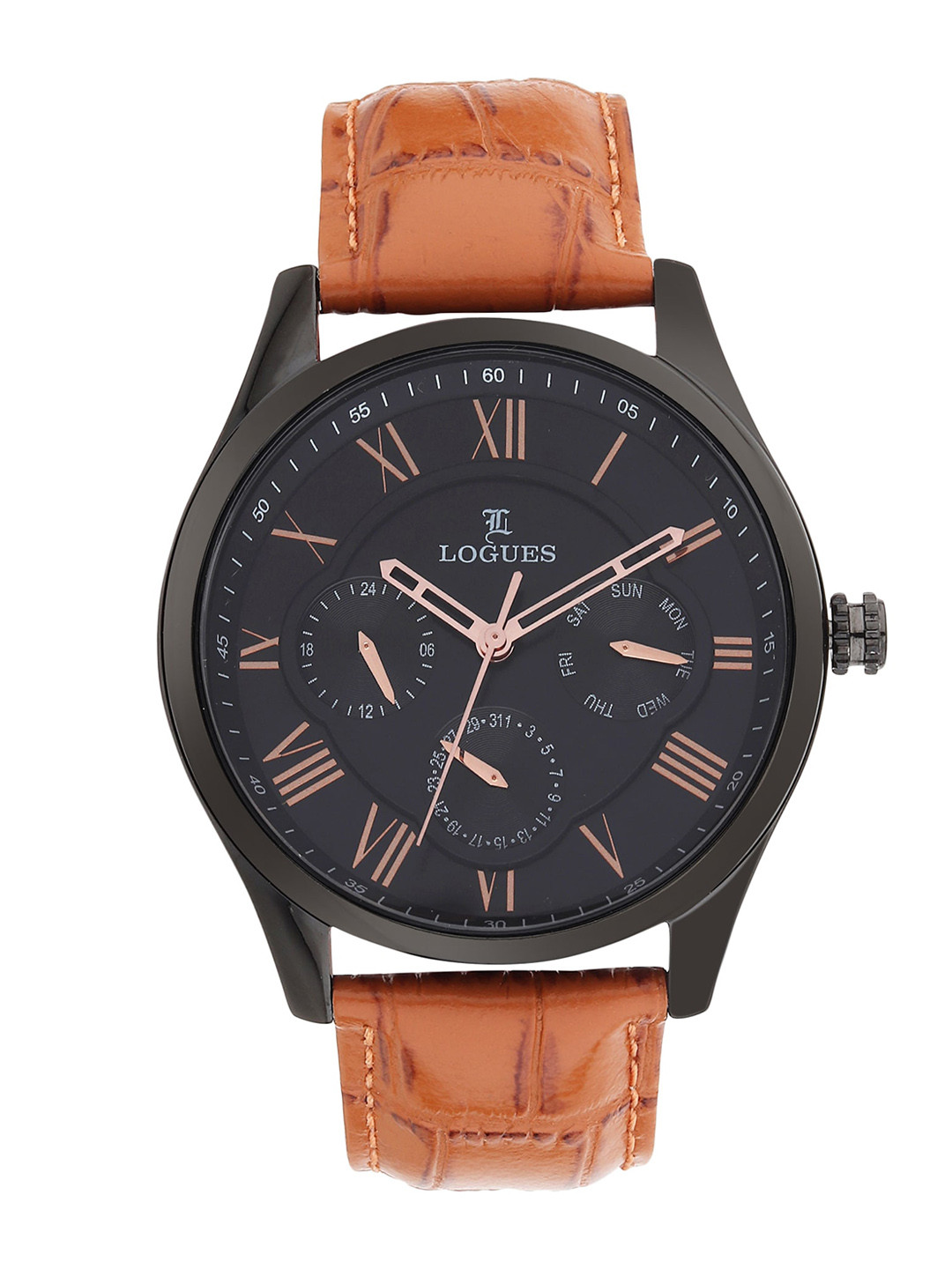 Buy LOGUES Men Leather Textured Straps Analogue Watch G E 1919 NL 14