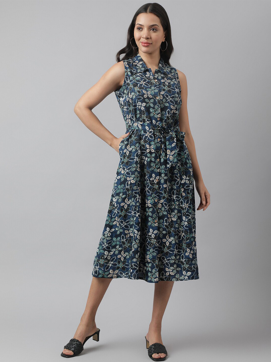 Buy Divena Floral Print Shirt Midi Dress Dresses for Women 22404988