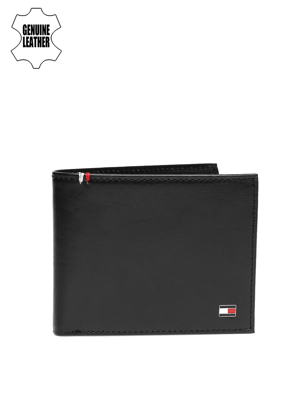 Buy Tommy Hilfiger Men Black Solid Two Fold Leather Wallet Wallets