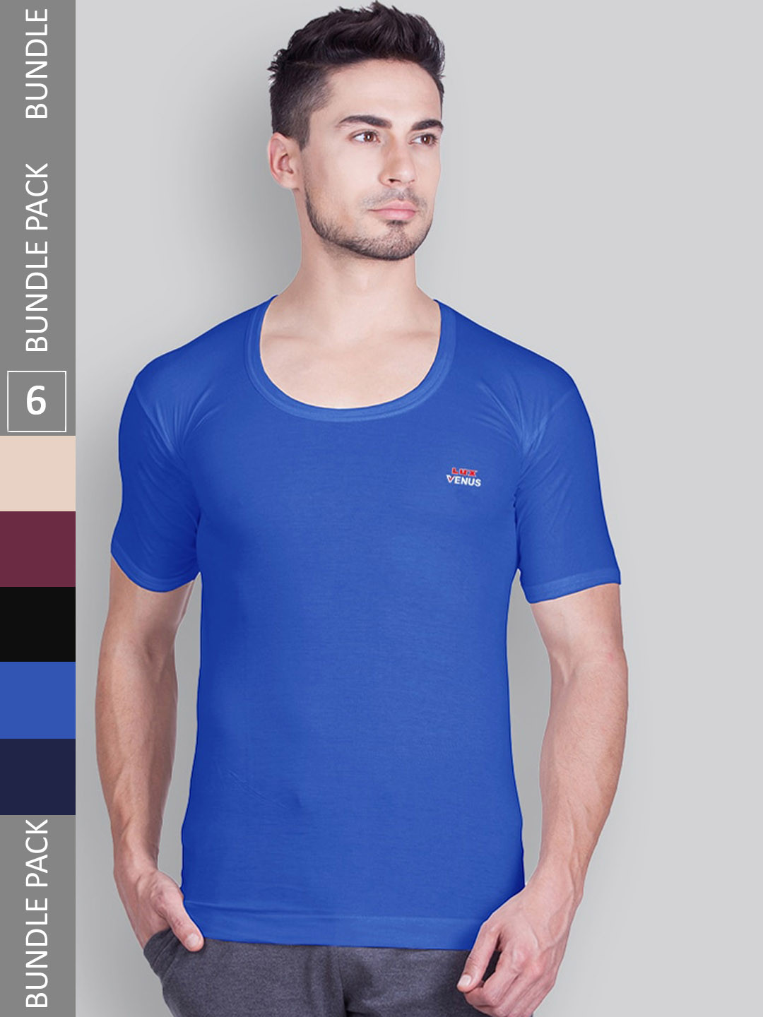 Buy LUX VENUS Pack Of 6 Assorted Pure Cotton Innerwear Vests