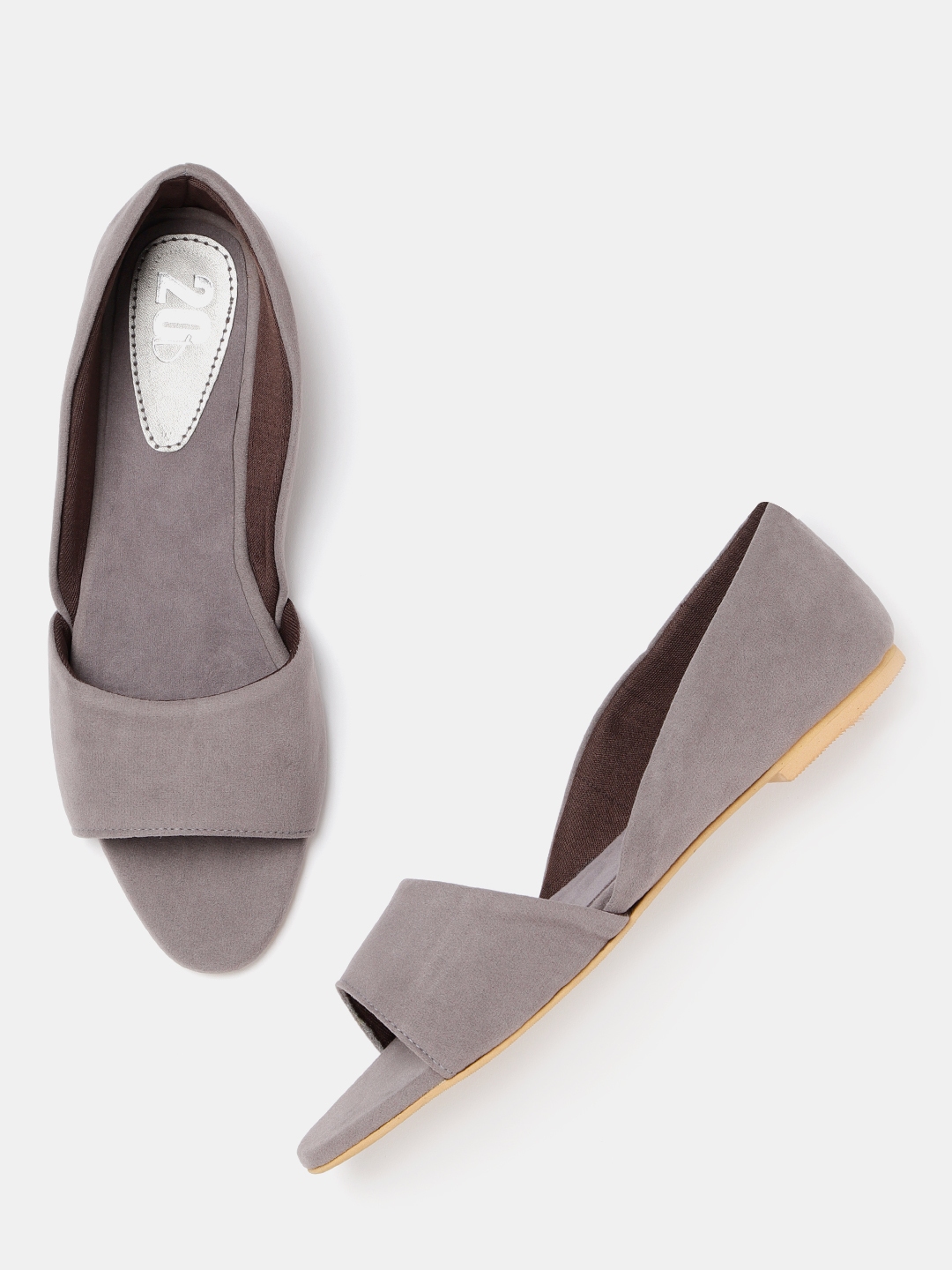 open toe flats myntra