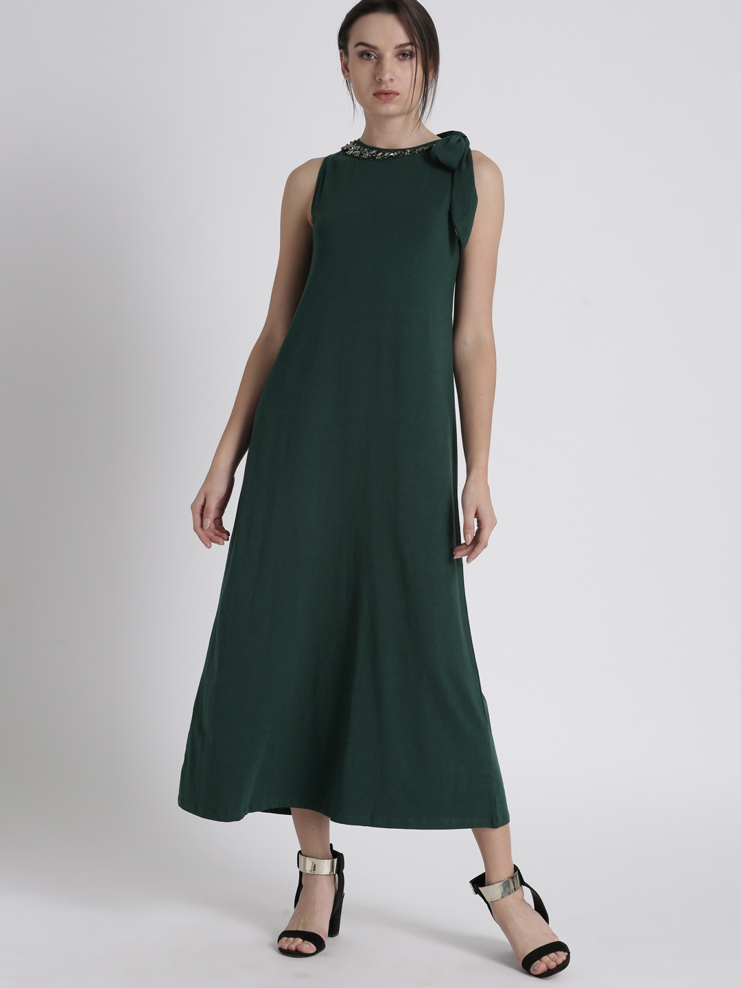 Buy Chemistry Women Green Embellished Maxi Dress - Dresses for Women ...