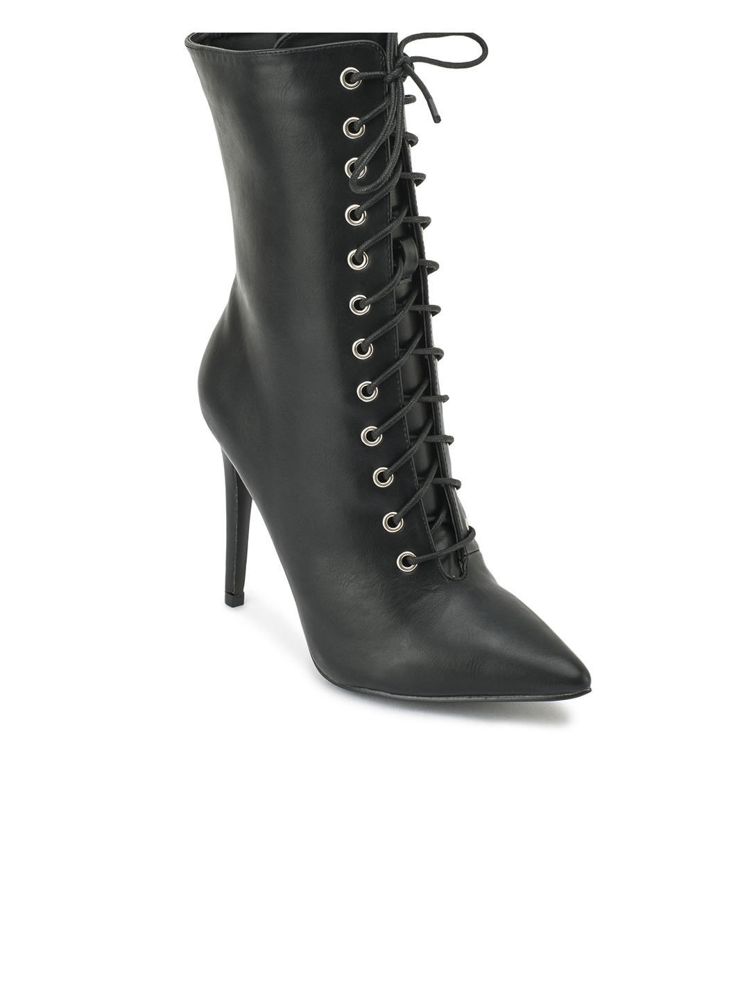 truffle collection heeled knee high boots in black