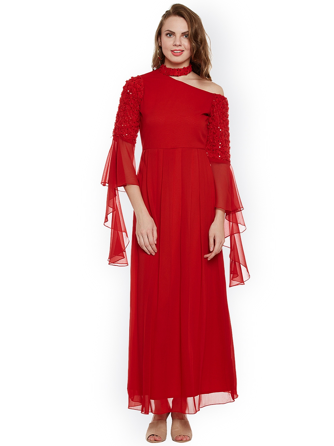 Buy Athena Women Red Embellished Maxi Dress Dresses for Women 2243022