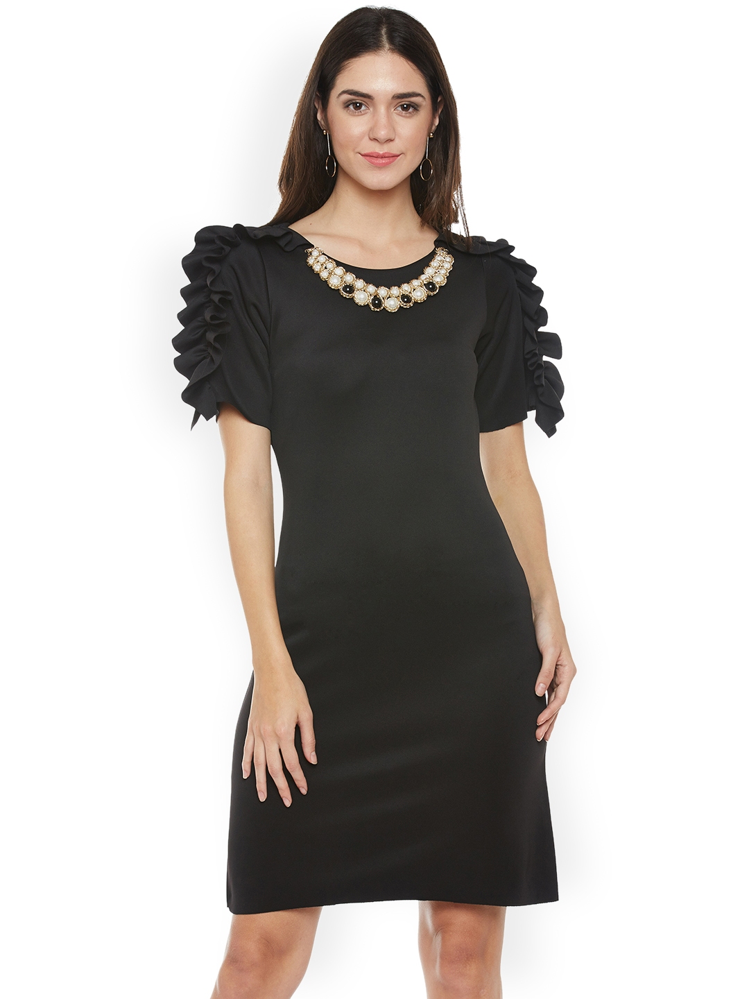 Buy Athena Women Black Embellished Sheath Dress - Dresses for Women ...